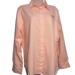 Columbia PFG Sportswear Womens Long Roll Sleeves Coral Button-Up Shirt L Vent